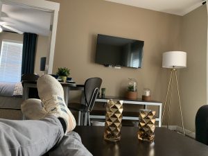 Uptown East comes with a flatscreen TV in every room
