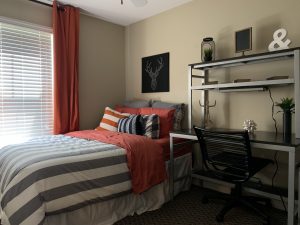 Uptown East has private bedrooms, closets, and bathrooms for every resident