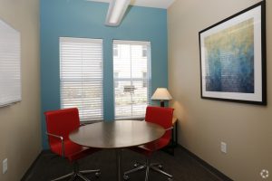 Uptown East has 24 hour study rooms for their residents