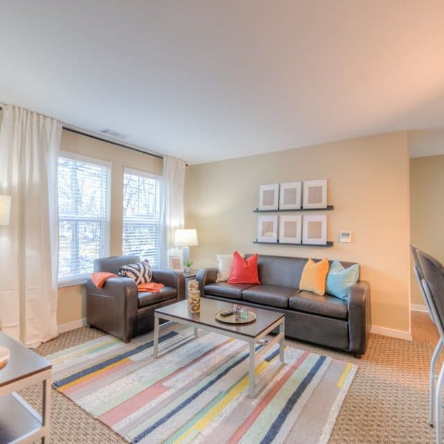 Uptown East apartment living room, Valparaiso, IN